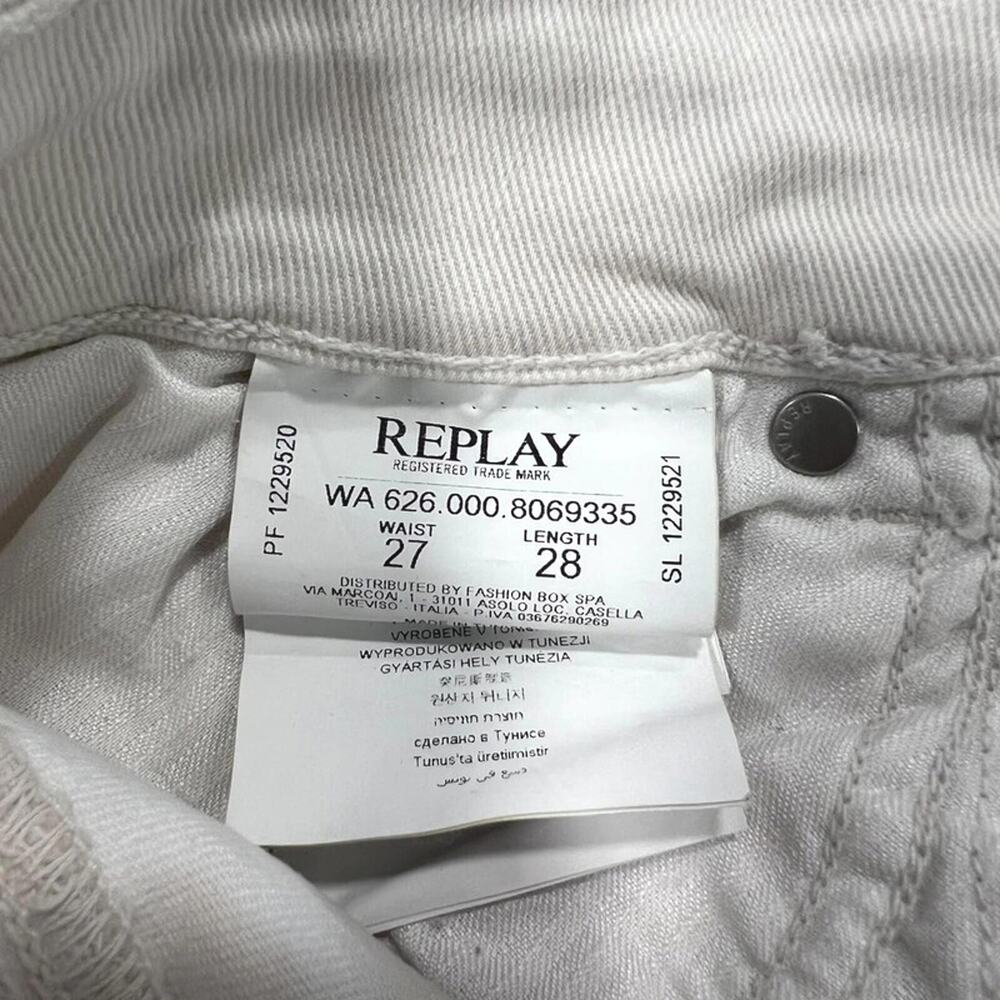Replay 00s Indie Sleaze Zipper Pocket Skinny Denim Jeans White 4 - Picture 9 of 9